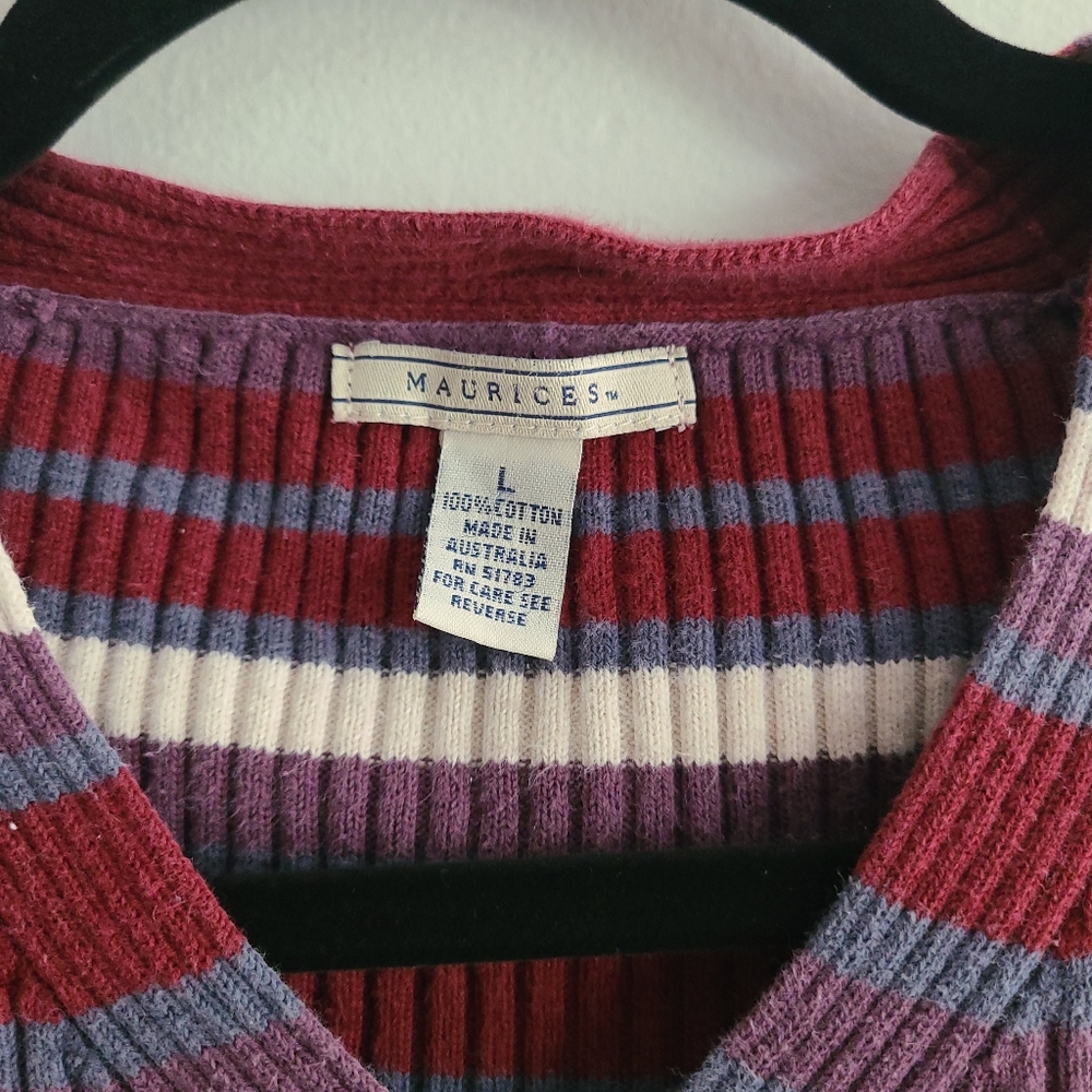 Y2k Era Ribbed Long Sleeve Top L - Picture 5 of 5